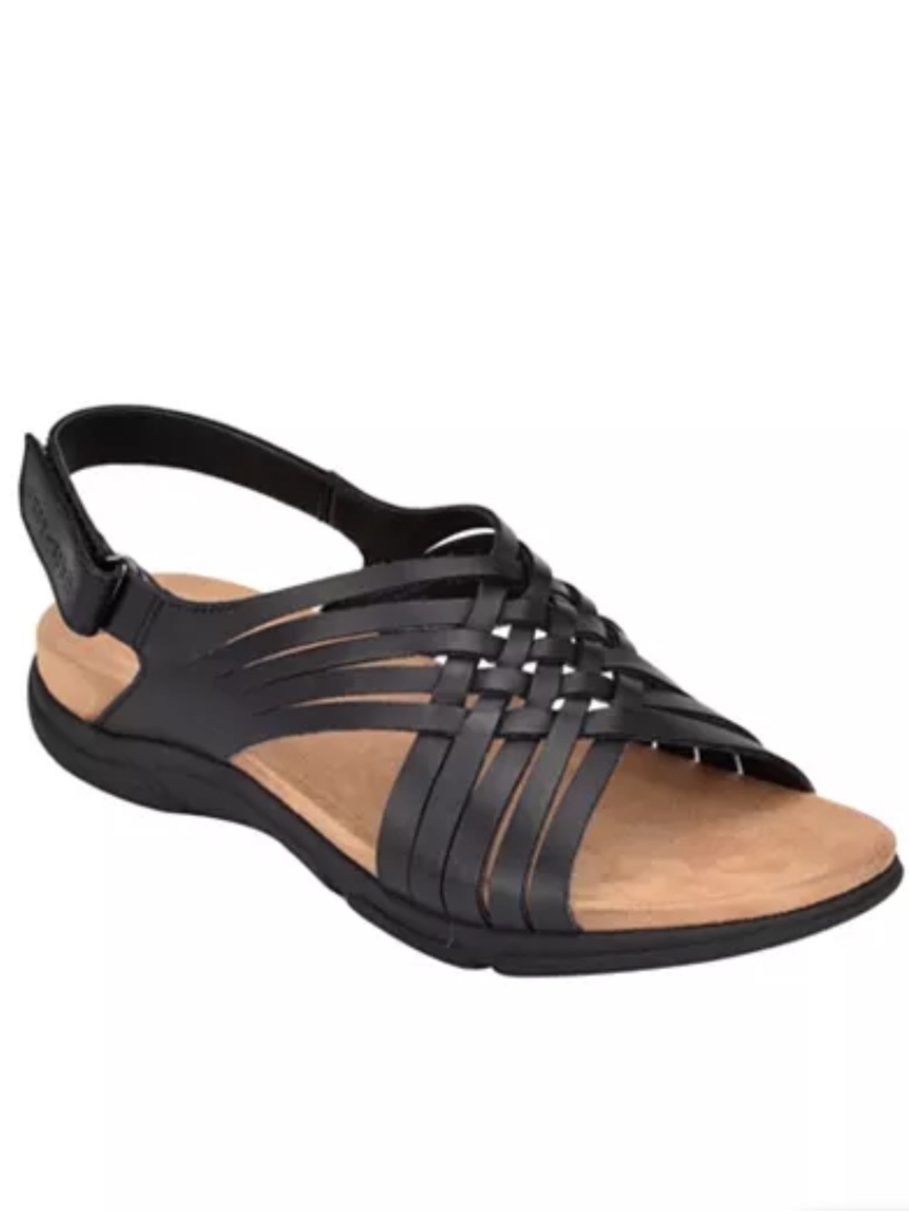 Easy Spirit Women's Mar Sandals Black leather strappy 9.5 M